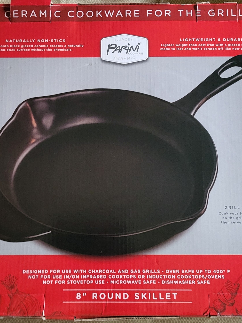 Parini 8" Round Ceramic Skillet in Black